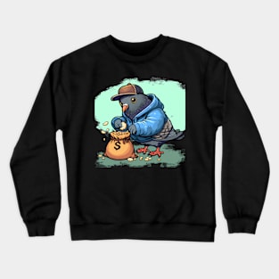 Bread Baron - Funny Pigeon Design Crewneck Sweatshirt